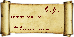 Ondrásik Joel névjegykártya